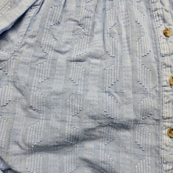 Pilcro by Anthro Theresa Lace Up Button Down Shirt Small Blue - Picture 5 of 14